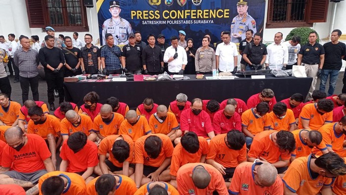 Puluhan pelaku kriminalitas diamankan polisi di Surabaya dalam 20 hari terakhir