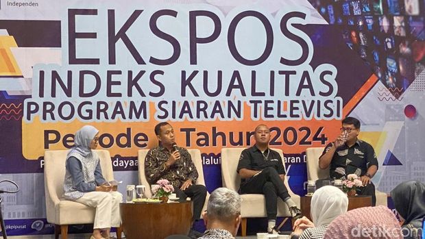 Talkshow 'Ekspos Indeks Kualitas Program Siaran Televisi Periode II Tahun 2024' di Depok, Jawa Barat (Devi P/detikcom)