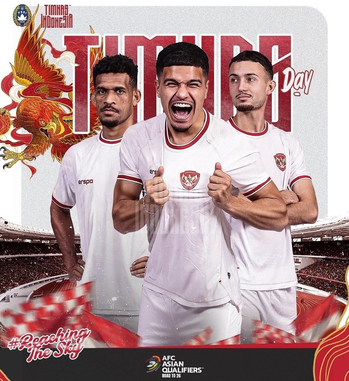 Timnas Indonesia day jelang lawan Arab Saudi di Kualifikasi Piala Dunia 2026 zona Asia.