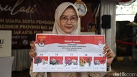 Warga diminta memeriksa dulu kertas suara yang diterima sebelum dicoblos.