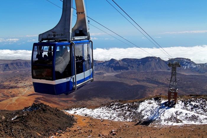 Kereta gantung di Gunung Teide, Tenerife di Spanyol