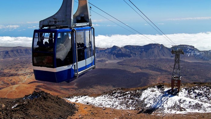 Kereta gantung di Gunung Teide, Tenerife di Spanyol