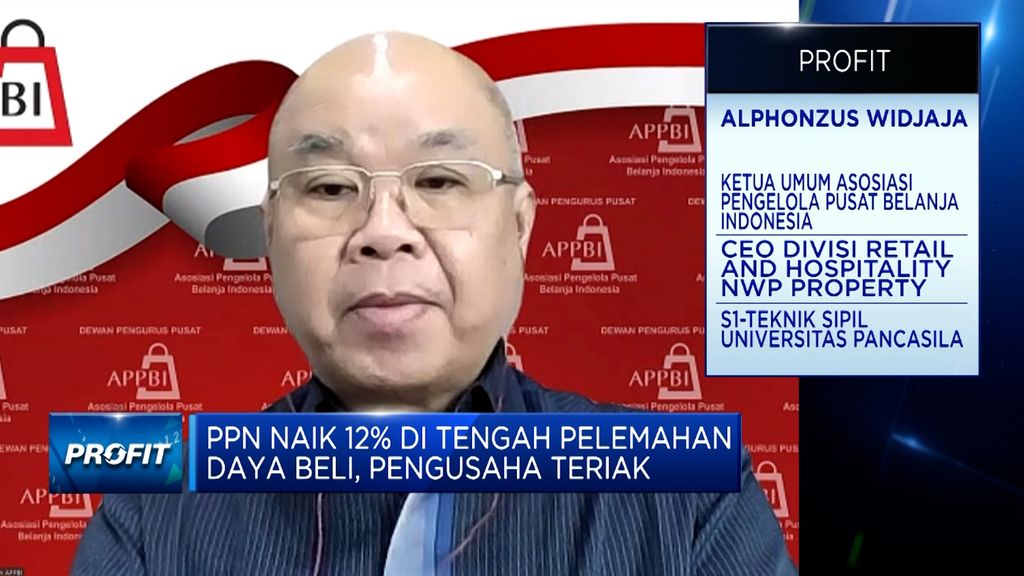 Ketua Umum Asosiasi Pengelola Pusat Belanja Indoensia, Alphonzus Widjaja dalam program CNBC Indonesia Profit. (CNBC Indonesia TV)