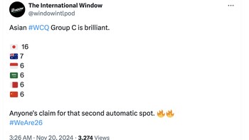 Perolehan poin yang sangat ketat dari posisi kedua sampai paling bawah. Foto: X.com