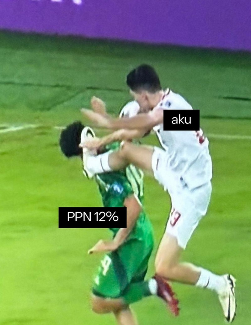 Dalam laga melawan Arab Saudi, bek Timnas Indonesia Justin Hubner diberi kartu merah karena menghalangi dan menjatuhkan pemain lawan saat melakukan tendangan bebas cepat. Momen ini ramai jadi meme.