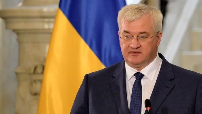 Ukraines Foreign Minister Andriy Sybiga (Andrii Sybiha) speaks during a joint press conference with Egypts Foreign Minister after their meeting at Tahrir Palace in the center of Cairo on October 26, 2024. (File photo: AFP)
