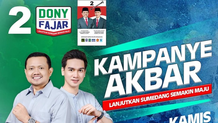 Poster kampanye akbar Dony-Fajar di Sumedang.