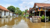 Banjir mulai masuk ke rumah warga, jalan desa hingga persawahan sekitar pukul 12.00 WIB, Kamis (21/11/2024).