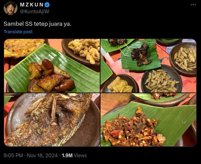 Cuitan Kunto Aji Suka Makan di Warung Sambal Picu Kontroversi