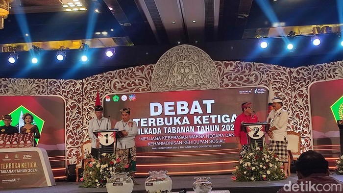 Debat ketiga Pilbup Tabanan di Denpasar, Rabu (20/11/2024).