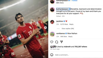Disiplin, kerja sama tim, dan determinasi membawa kita ke titik ini. Bangga dengan tim saya dan terima kasih semuanya untuk dukungannya, sebut Nathan Tjoe. Foto: X.com