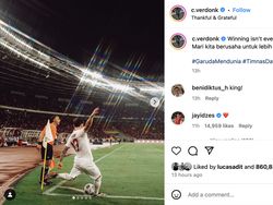Perayaan Pemain Timnas di Instagram, Hubner Paling Gokil