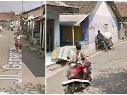 Lagi Apes, Aksi Kocak Ini Terekam Google Street View