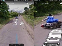 Lagi Apes, Aksi Kocak Ini Terekam Google Street View