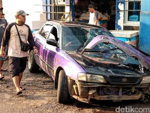 Cerita Sedan Ungu di Sukabumi: Kecelakaan, Kabur, dan Rusak Parah