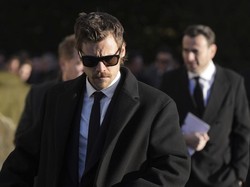 Harry Styles di upacara pemakaman Liam Payne di Gereja St Mary di Amersham, Inggris. Foto: AP/Andrew Matthews