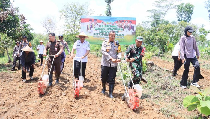 Polres Kediri Kota Ikuti Launching Gugus Tugas Polri Mendukung Ketahanan Pangan