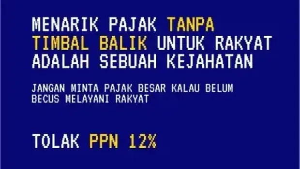 Seruan tolak PPN 12 persen dengan latar garuda biru viral di media sosial. (tangkapan layar/X)