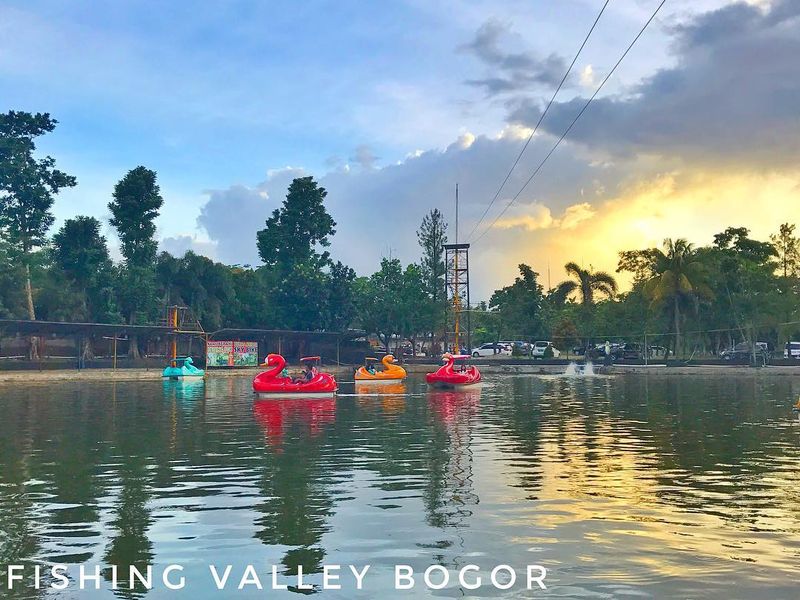 Bebek gowes di danau area Fishing Valley Bogor.