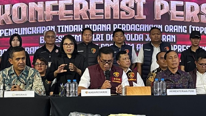 Konferensi pers kasus TPPO di Bareskrim Polri (Rumondang/detikcom)