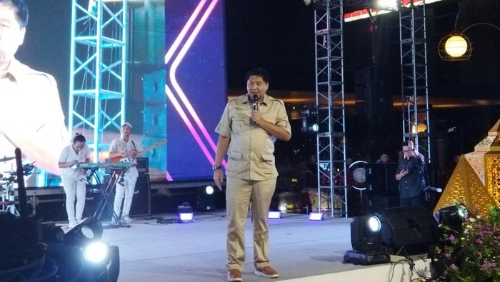 Maruara Sirait saat kampanye bareng RK di Batavia PIK, Jakarta Utara, Jumat (22/11/2024).