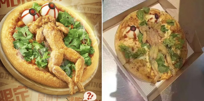Mau Coba? Pizza Topping Kodok Goreng Tepung Plus Daun Ketumbar