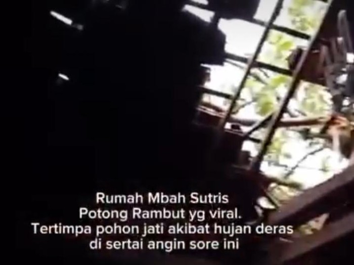 Rumah Mbah Sutris tukang cukur Rp 5.000 di Klaten rusak kena lisus, Jumat (22/11/2024).