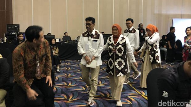 Suasana di lokasi debat publik ketiga atau yang terakhir Pilkada Kota Jogja 2024 di Hotel Tara, Jalan Magelang, Kota Jogja, Jumat (22/11/2024). Para pasangan calon (paslon) hadir di lokasi.