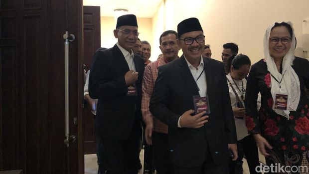 Suasana di lokasi debat publik ketiga atau yang terakhir Pilkada Kota Jogja 2024 di Hotel Tara, Jalan Magelang, Kota Jogja, Jumat (22/11/2024). Para pasangan calon (paslon) hadir di lokasi.
