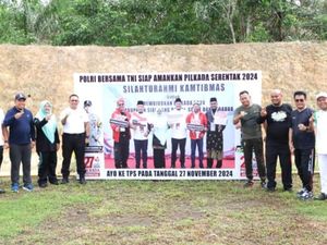 Kapolres Siak Ajak 3 Paslon Bupati-Wakil Bupati Olahraga Bareng