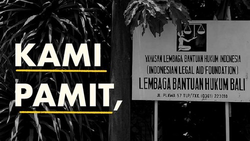 LBH Bali mengumumkan penutupan sementara layanan aduan hukum selama proses pemindahan kantor, Sabtu (23/11/2024). (Instagram @lbh_bali)