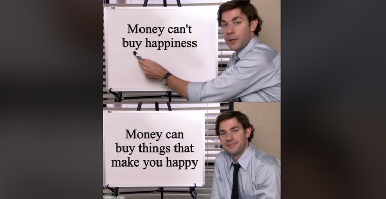 Meme Kocak Money Cant Buy Happiness, Setuju atau Nggak? Kamu orang yang setuju ungkapan uang tidak bisa membeli kebahagiaan atau sebaliknya? Coba tulis di kolom komentar.