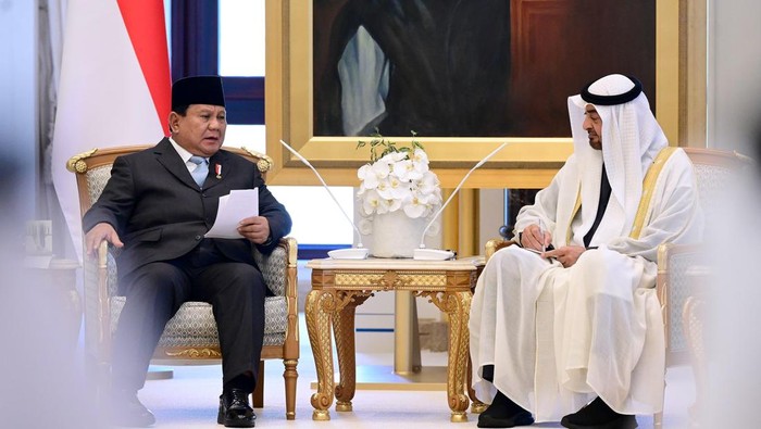 Presiden Prabowo dan Presiden MBZ di Istana Qasr Al Watn, Abu Dhabi.