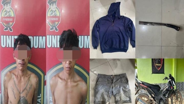 Tampang kedua pelaku begal di Pali saat berhasil diamankan polisi