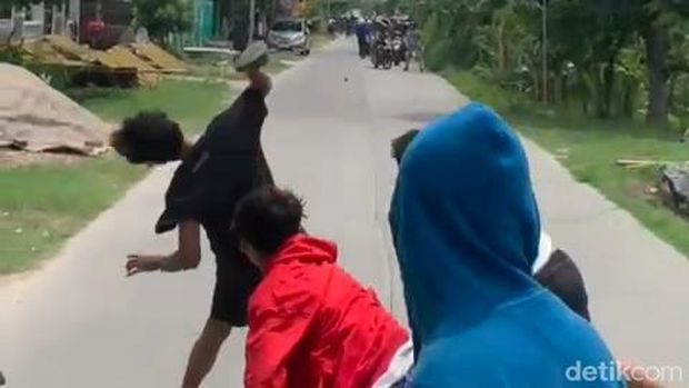 tawuran usai kampanye di Bojonegoro