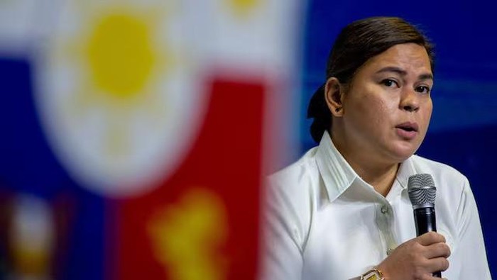 Philippine Vice President and Education Secretary Sara Duterte speaks during an economic briefing following President Ferdinand Marcos Jrs first State of the Nation Address, in Pasay City, Metro Manila, Philippines, July 26, 2022. REUTERS/Lisa Marie David/File Photo Purchase Licensing Rights