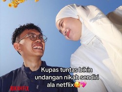 Pengantin Viral Bikin Undangan Pernikahan ala Netflix, Souvenir Blind Box