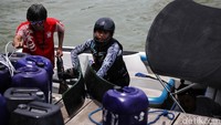 Atlet putri Safira Widodo juga menggelar latihan di Danau Sunter.