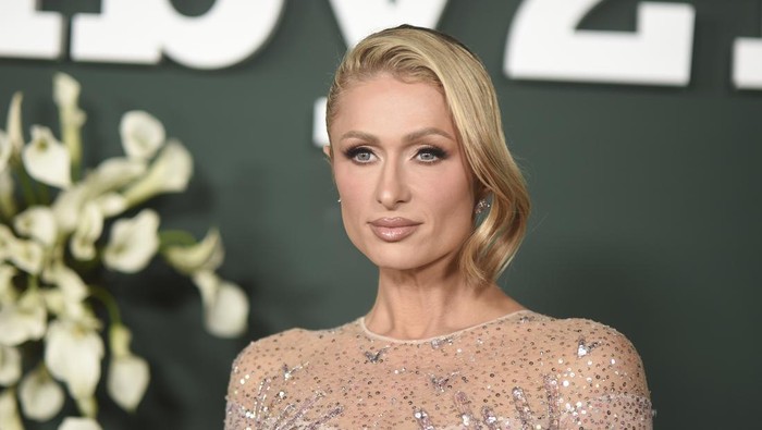 Paris Hilton arrives at the Baby2Baby Gala on Saturday, Nov. 9, 2024, at the Pacific Design Center in West Hollywood, Calif. (Photo by Richard Shotwell/Invision/AP)