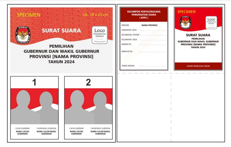 Warna Surat Suara Pilkada 2024/KPu