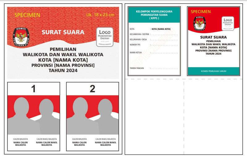 Warna Surat Suara Pilkada 2024/KPu