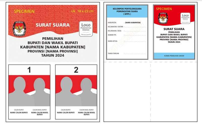 Warna Surat Suara Pilkada 2024/KPu