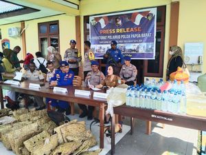 Polisi Sita 150 Liter Miras-47 Ekor Ayam Filipina Diduga untuk Judi di Sorong