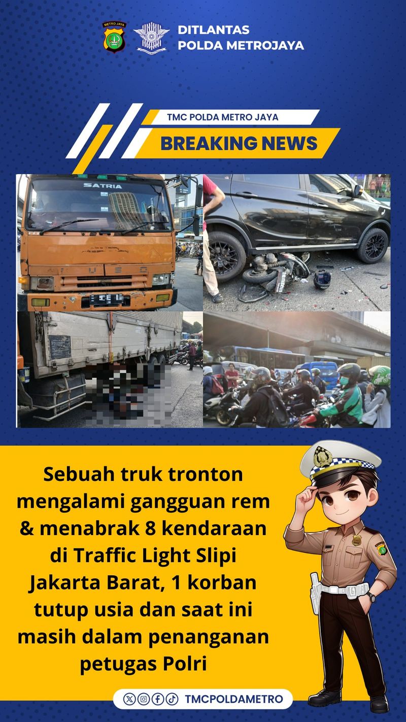 Kecelakaan diinformasikan TMC Polda Metro Jaya