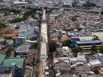 Foto Udara Proyek LRT Velodrome-Manggarai
