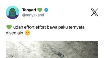 Ya kali bawa paku sendiri. Foto: X/Twitter