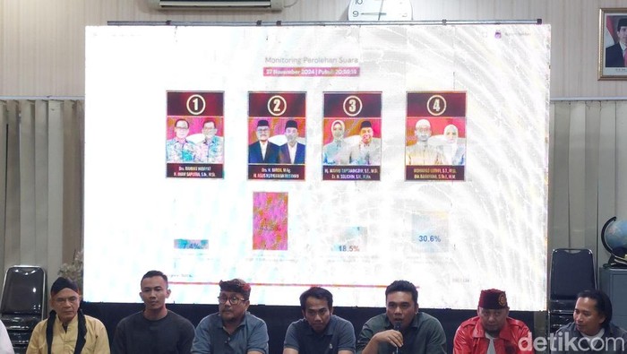 Paslon Imron-Agus Kurniawan Budiman saat menggelar deklarasi kemenangan