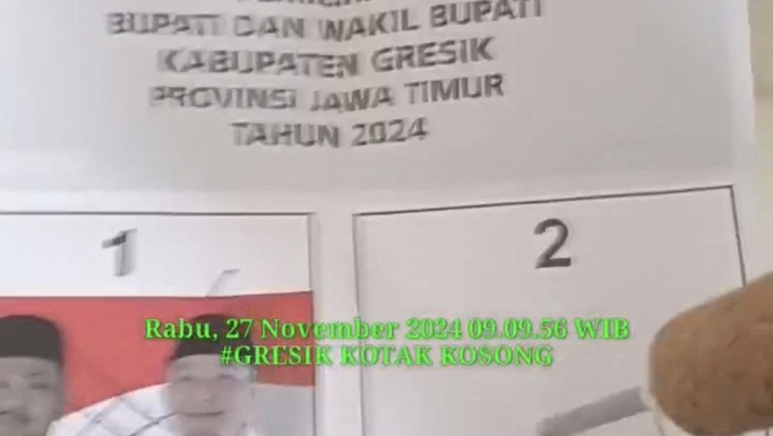 Pemilik coret kertas suara dan pilih kotak kosong di Pilbup Gresik