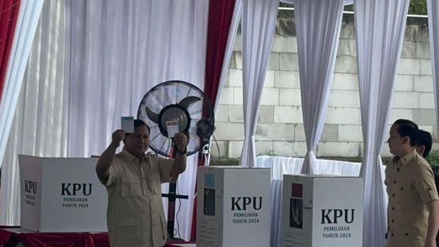 Prabowo di TPS Bojongkoneng