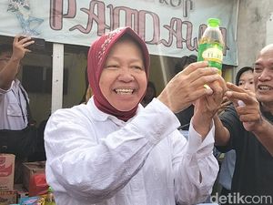 Risma Dapat Doorprize Minyak Goreng Usai Nyoblos di TPS 16 Jajartunggal